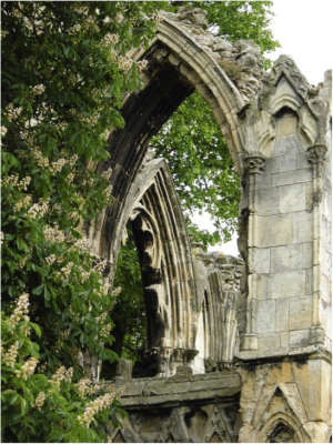 Number 1: View of St Mary’s ruins in Museum Gardens, York. Photographer: Kerrie Hoffman, University of York (84 points)